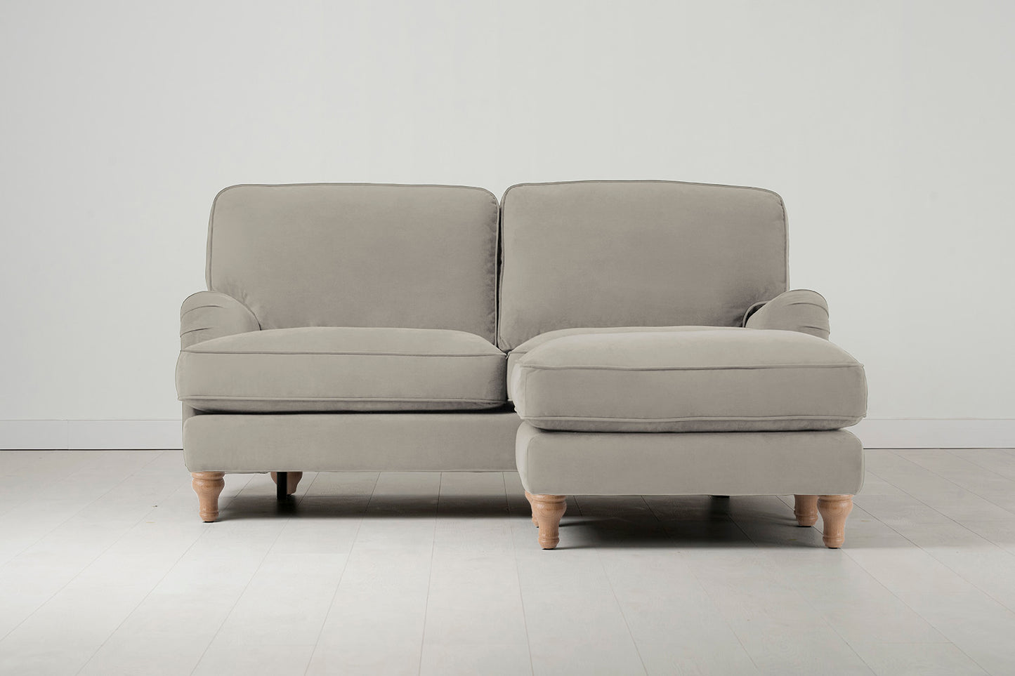 Model 15 2 Seater Sofa with Ottoman, Oak / Bone