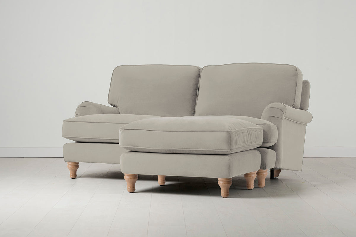 Model 15 2 Seater Sofa with Ottoman, Oak / Bone