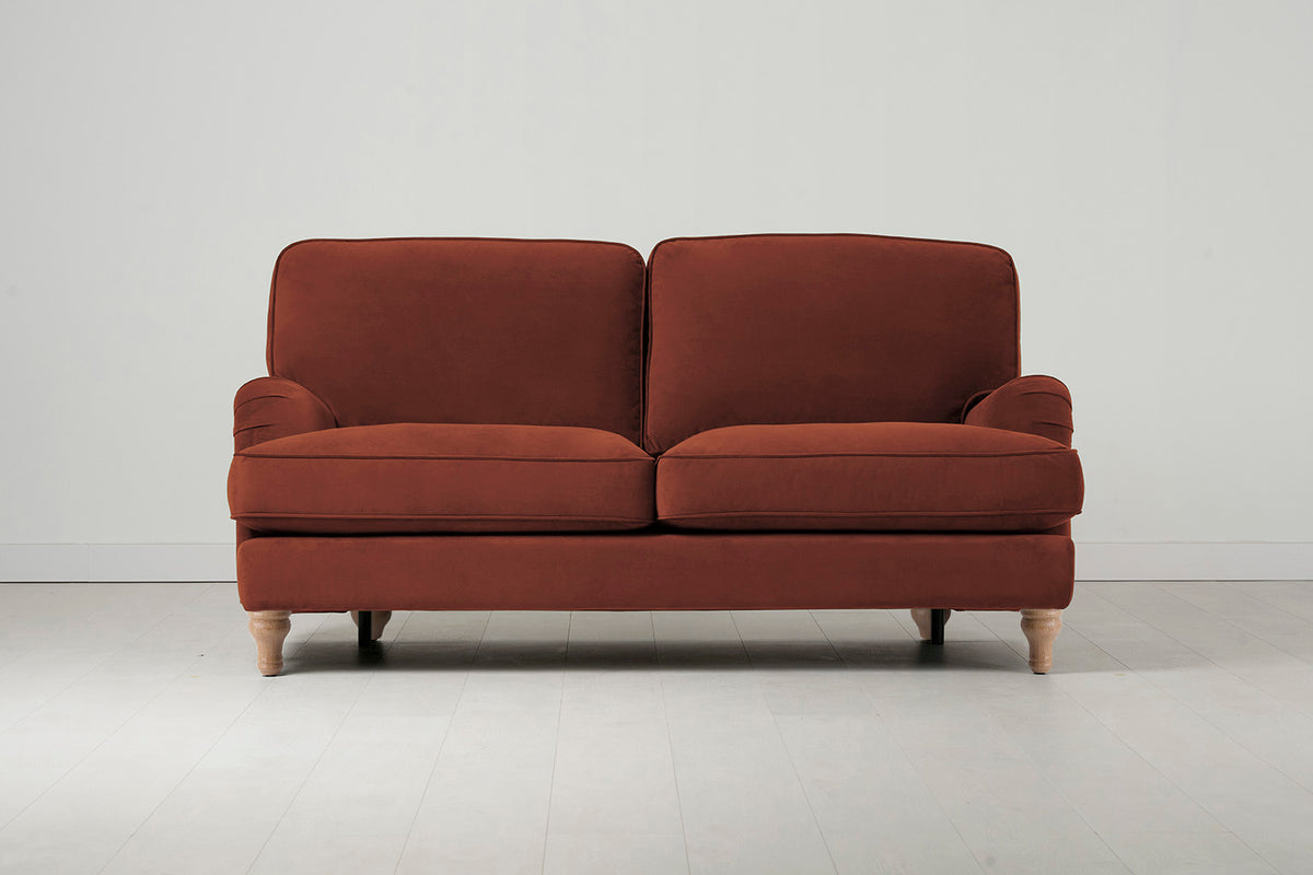 Model 15 2 Seater Sofa, Oak / Brick