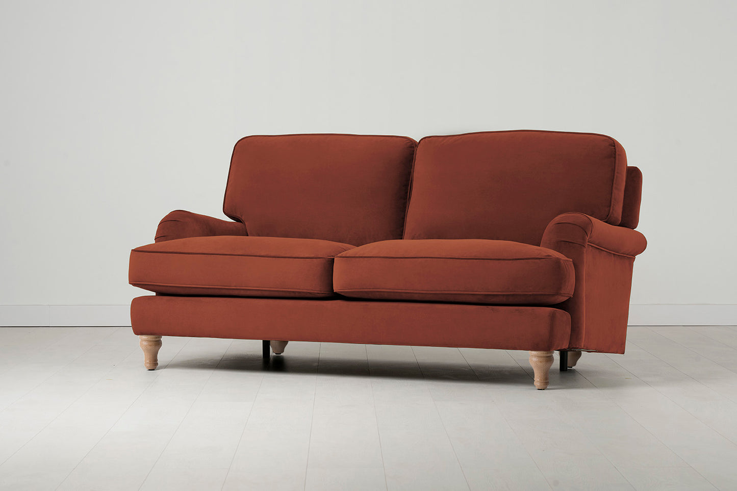 Model 15 2 Seater Sofa, Oak / Brick