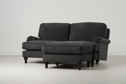Model 15 2 Seater Sofa with Ottoman, Charcoal