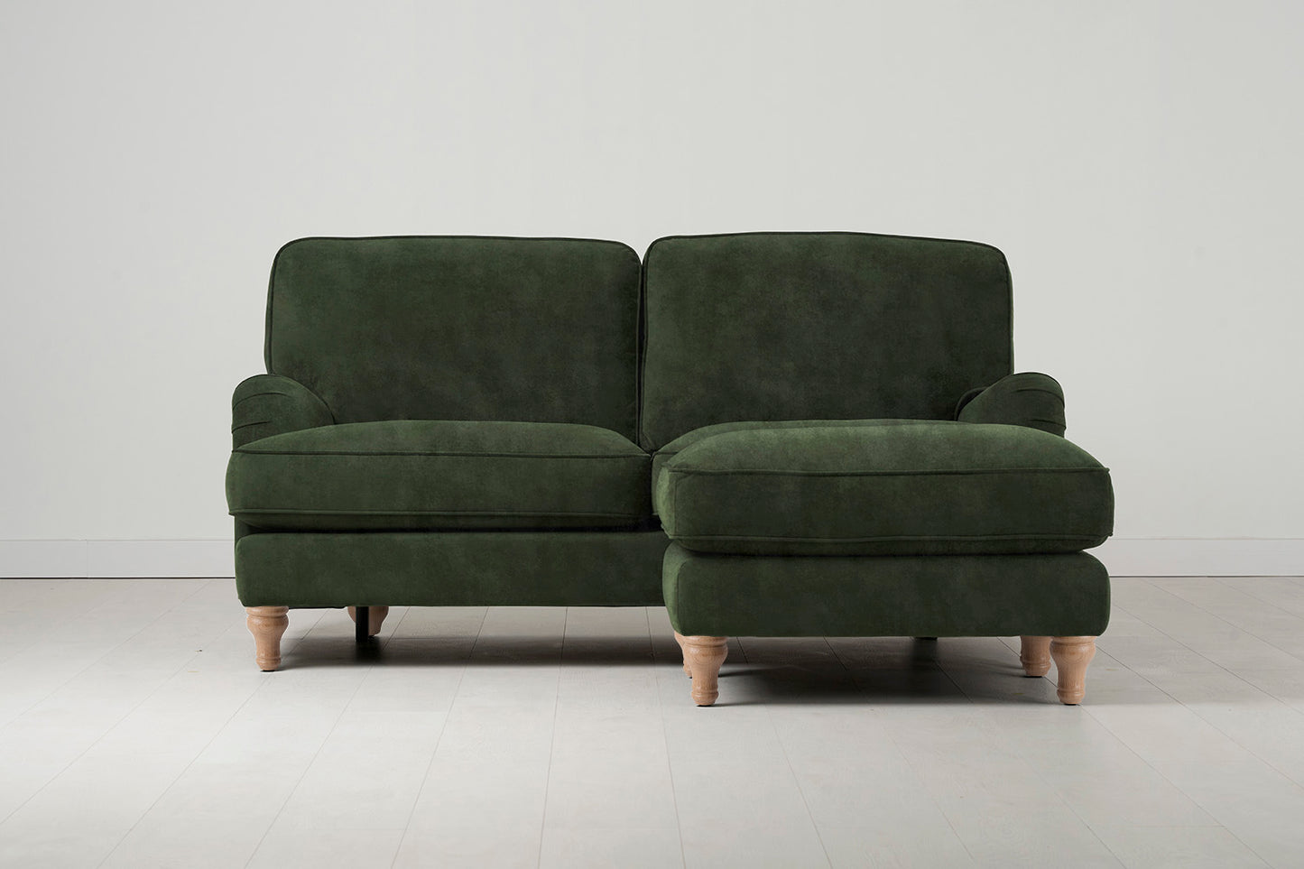 Model 15 2 Seater Sofa with Ottoman, Oak / Conifer