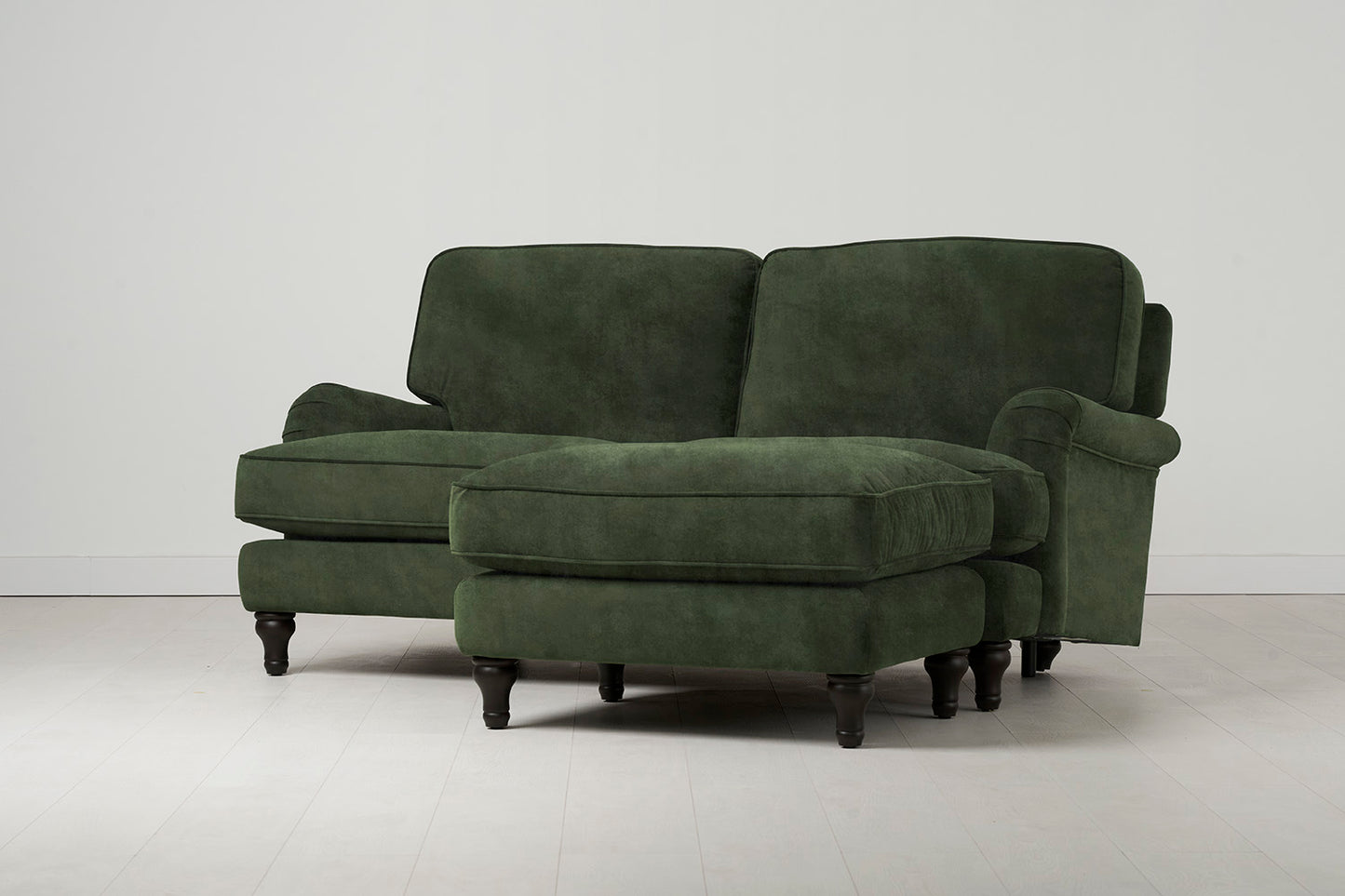 Model 15 2 Seater Sofa with Ottoman, Conifer