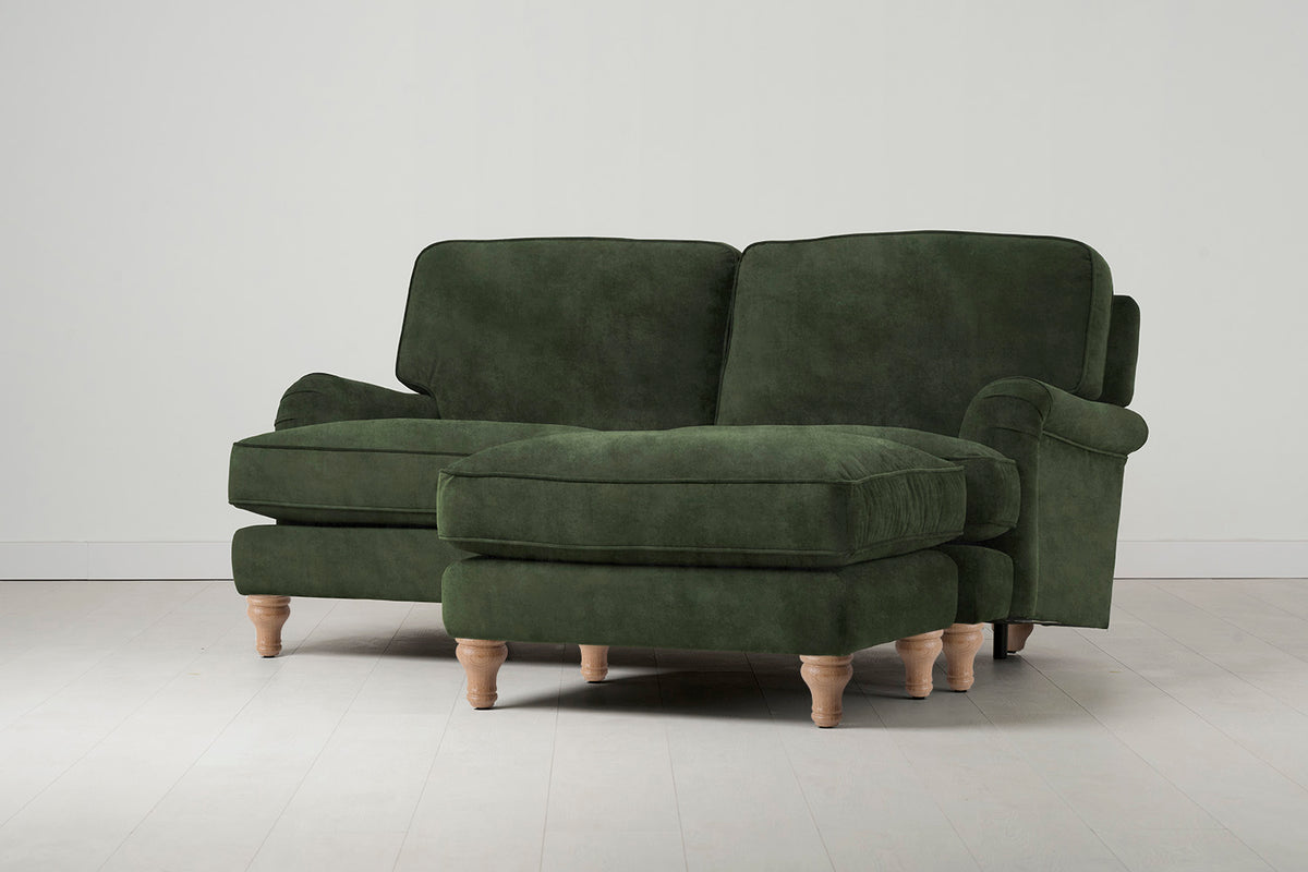 Model 15 2 Seater Sofa with Ottoman, Oak / Conifer