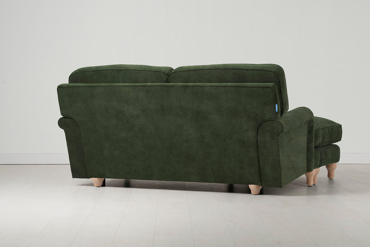 Model 15 2 Seater Sofa with Ottoman, Oak / Conifer