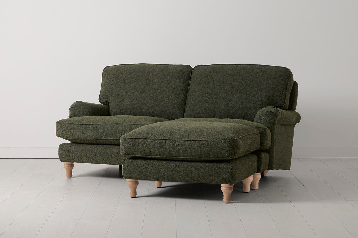 Model 15 2 Seater Sofa with Ottoman, Oak / Fern