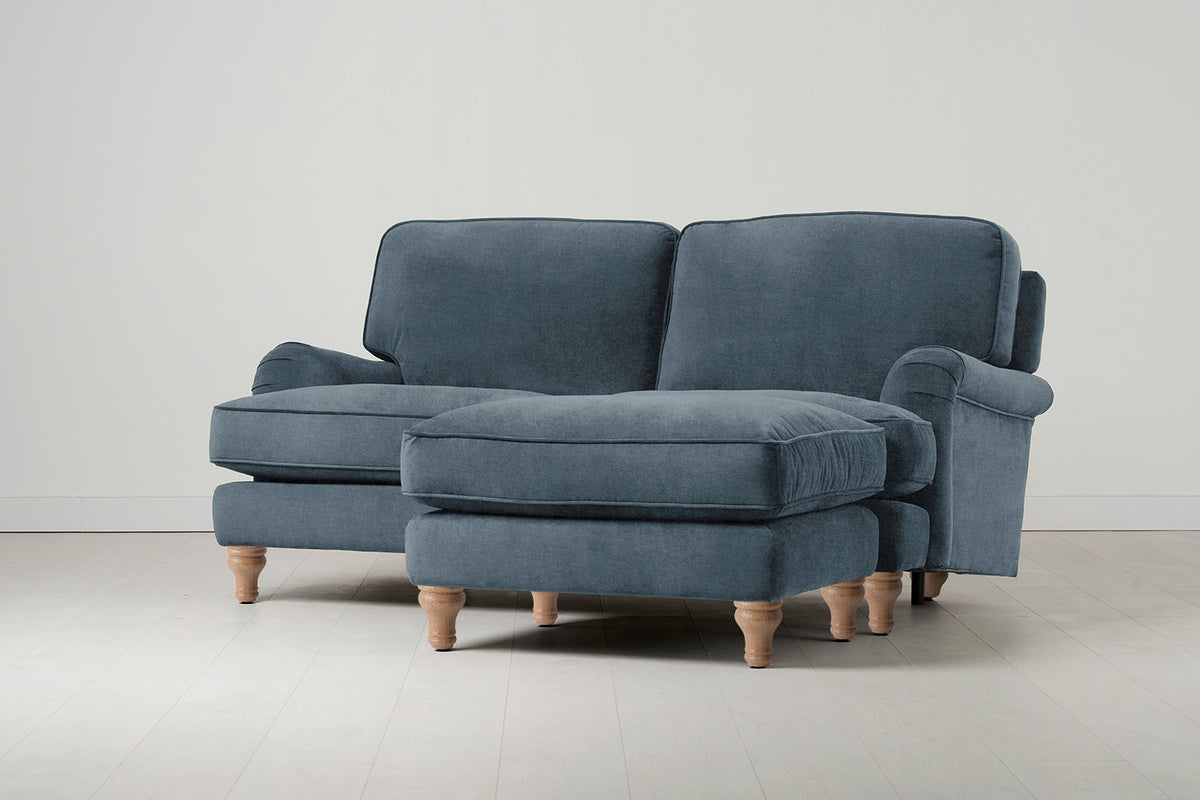 Model 15 2 Seater Sofa with Ottoman, Oak / Hydro