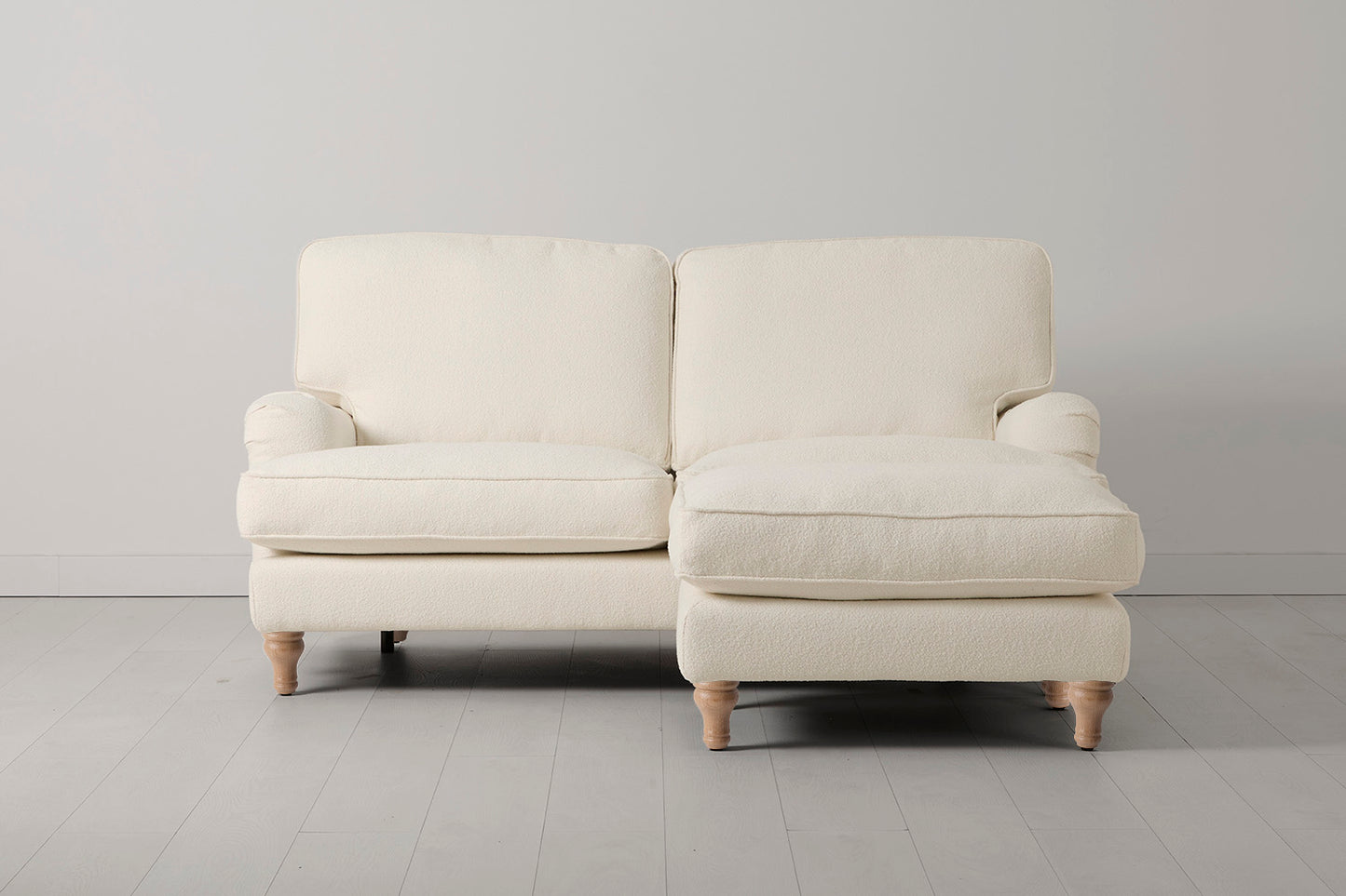 Model 15 2 Seater Sofa with Ottoman, Oak / Ivory