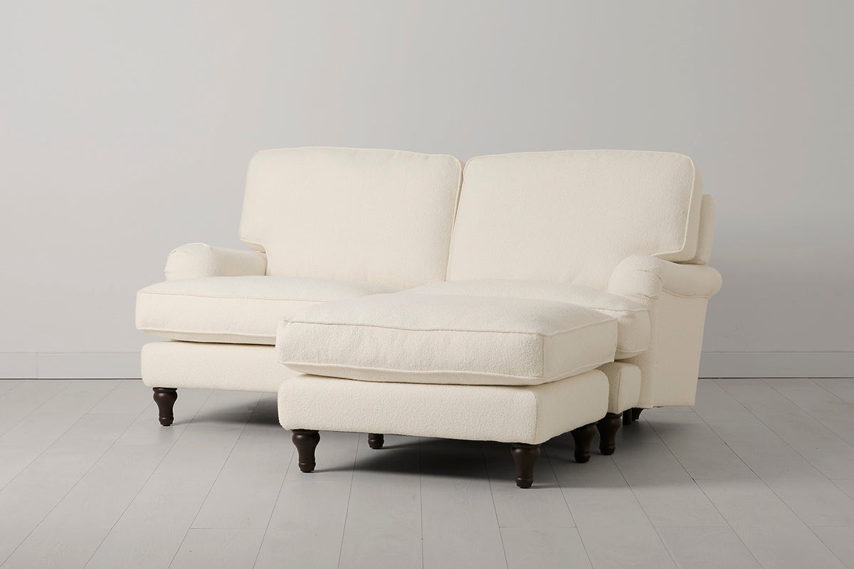 Model 15 2 Seater Sofa with Ottoman, Ivory
