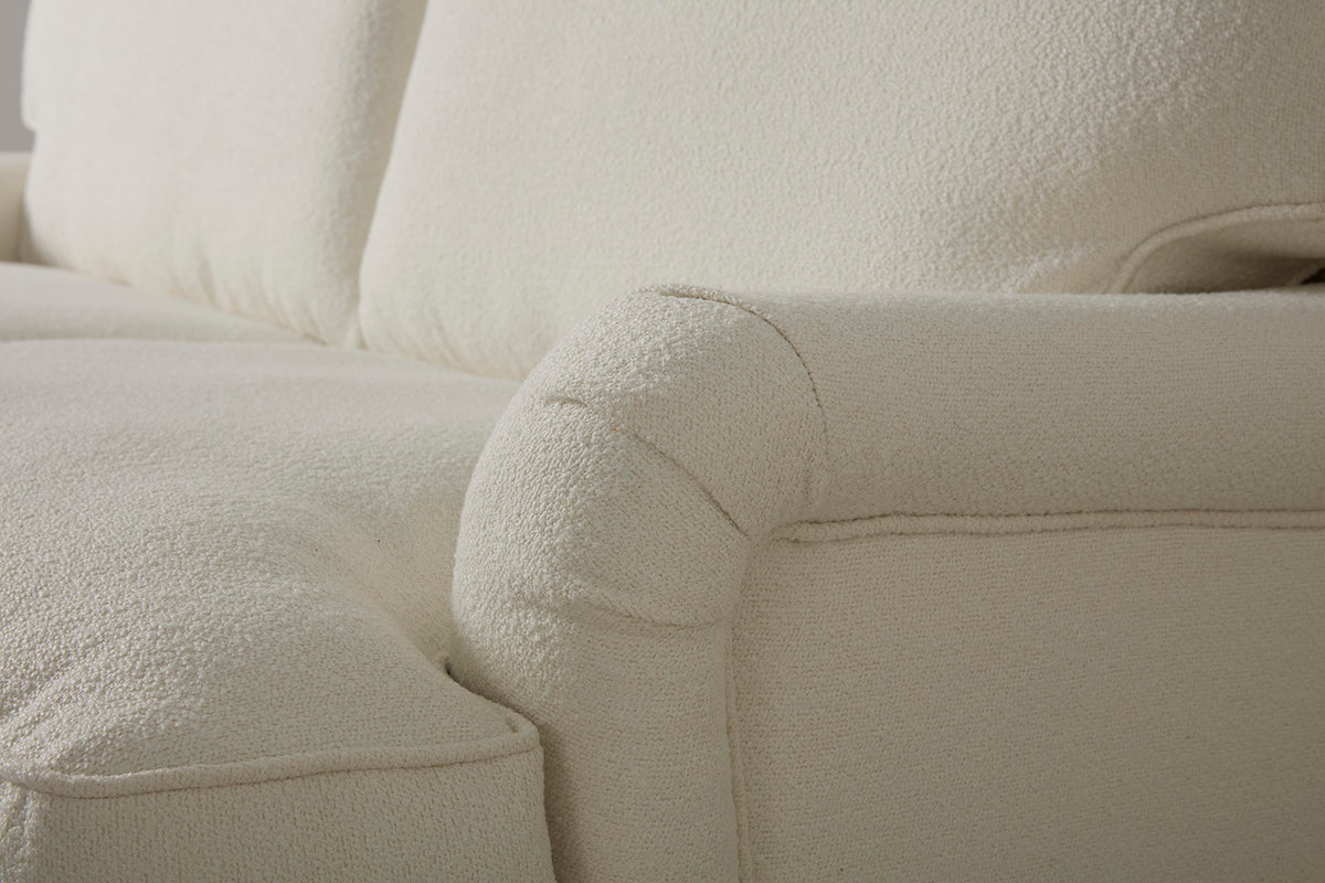 Model 15 2 Seater Sofa with Ottoman, Ivory