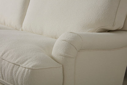 Model 15 2 Seater Sofa with Ottoman, Ivory
