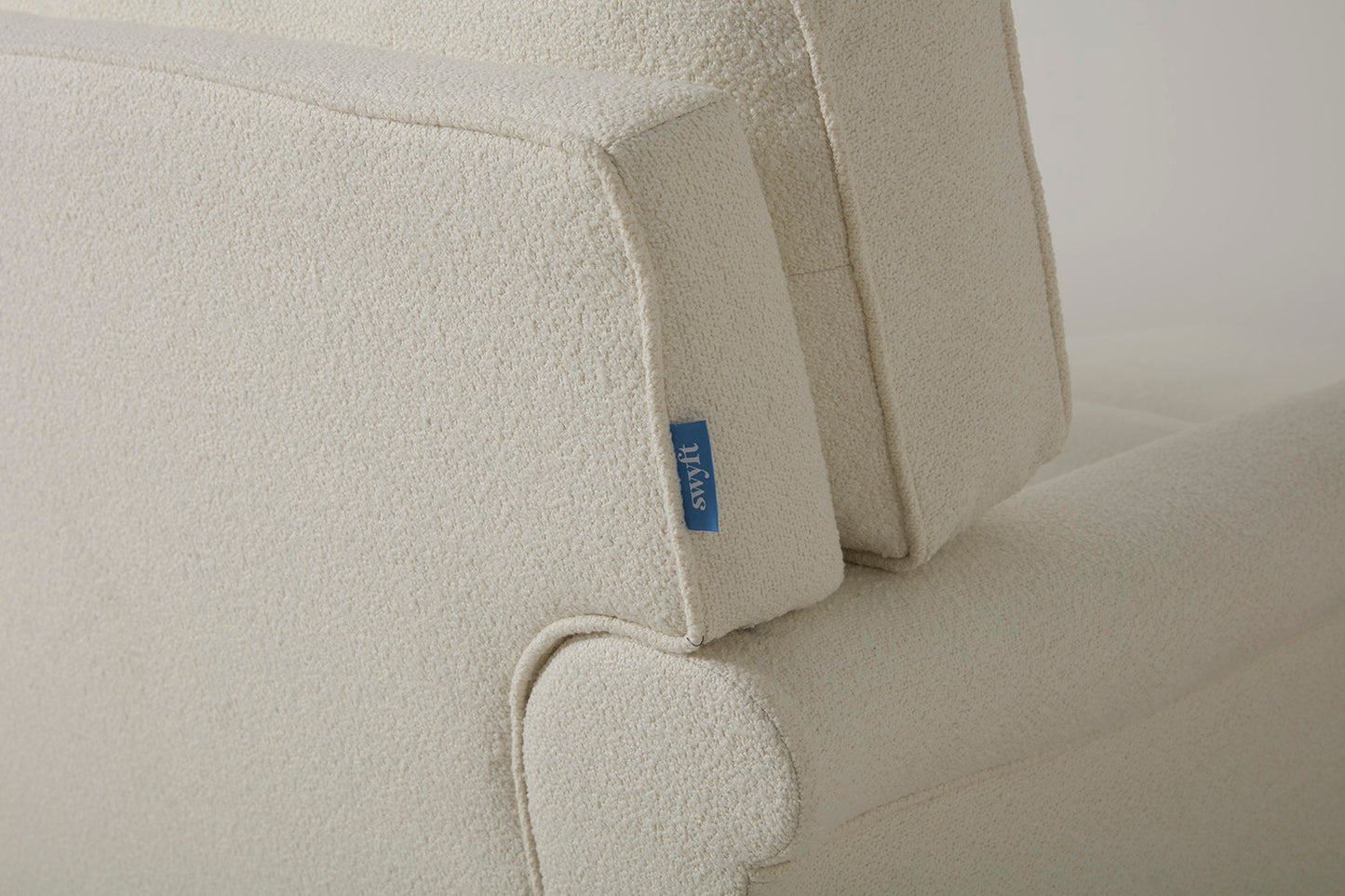 Model 15 2 Seater Sofa with Ottoman, Ivory