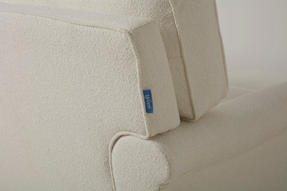 Model 15 2 Seater Sofa with Ottoman, Ivory