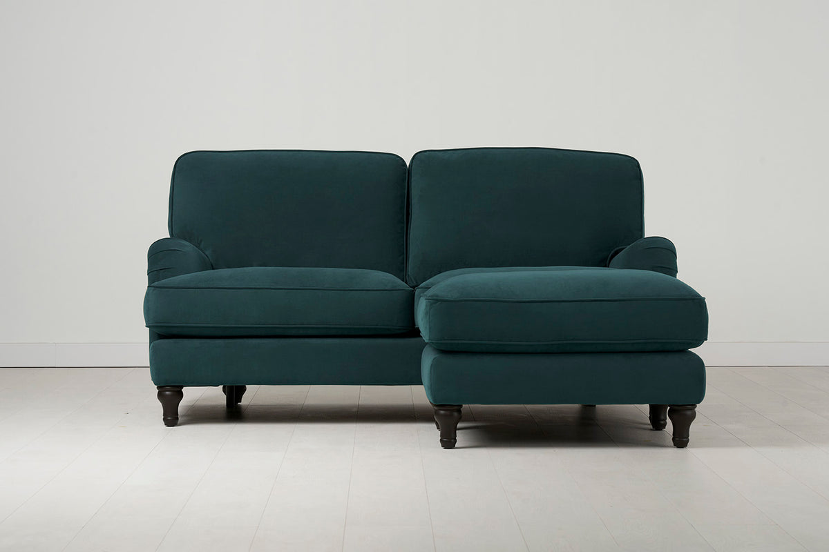 Model 15 2 Seater Sofa with Ottoman, Kingfisher