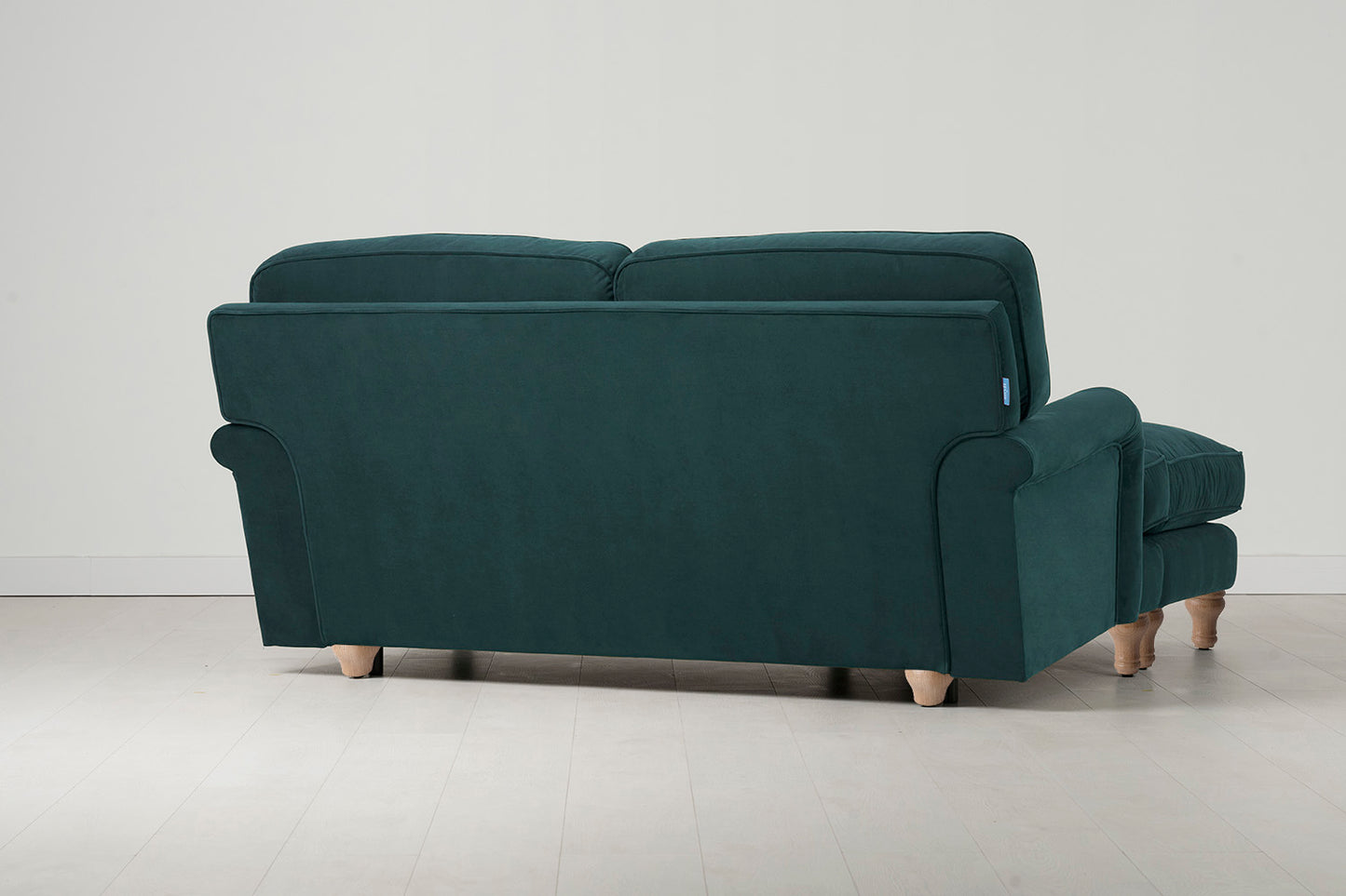 Model 15 2 Seater Sofa with Ottoman, Oak / Kingfisher
