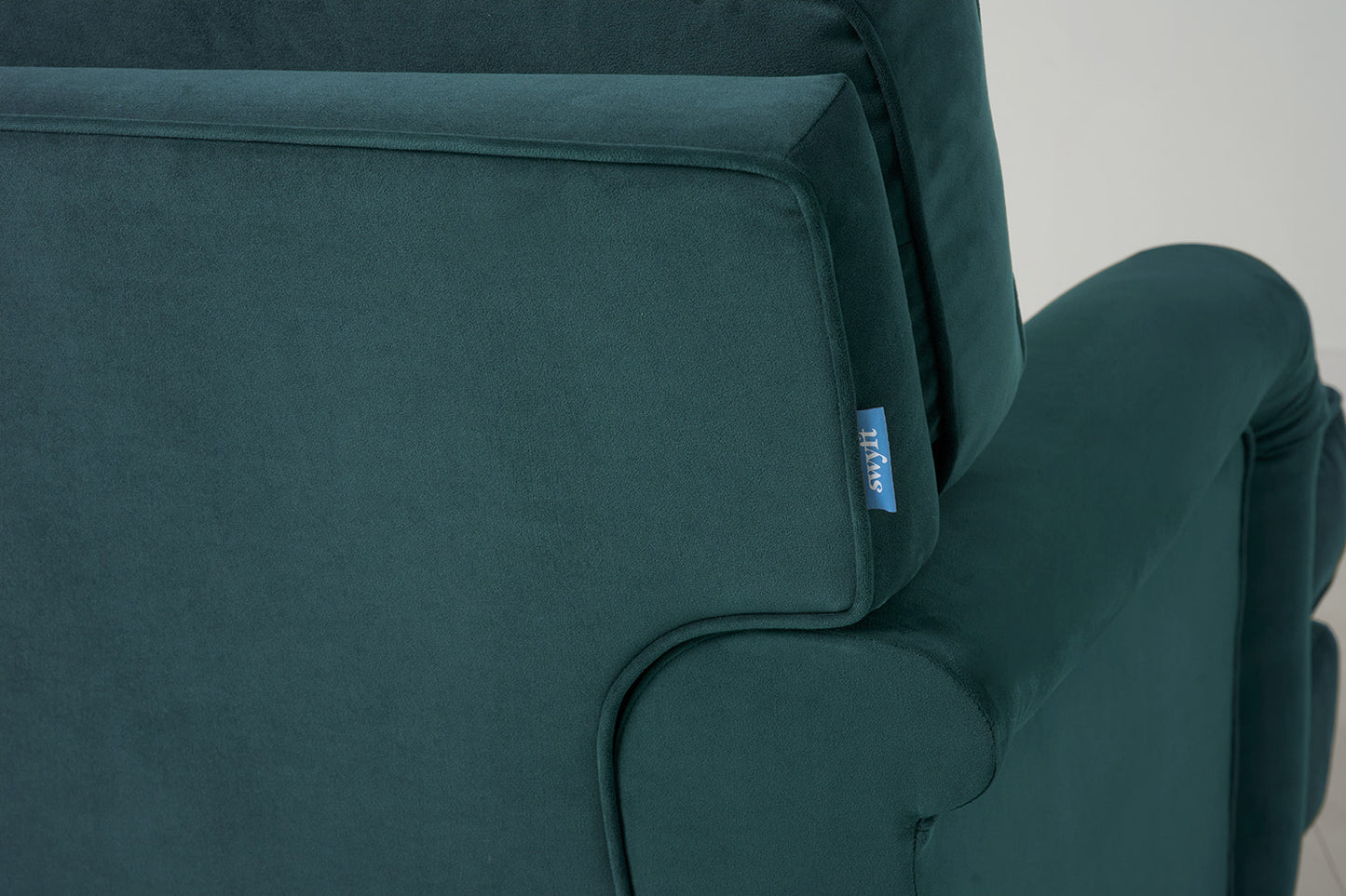 Model 15 2 Seater Sofa with Ottoman, Kingfisher