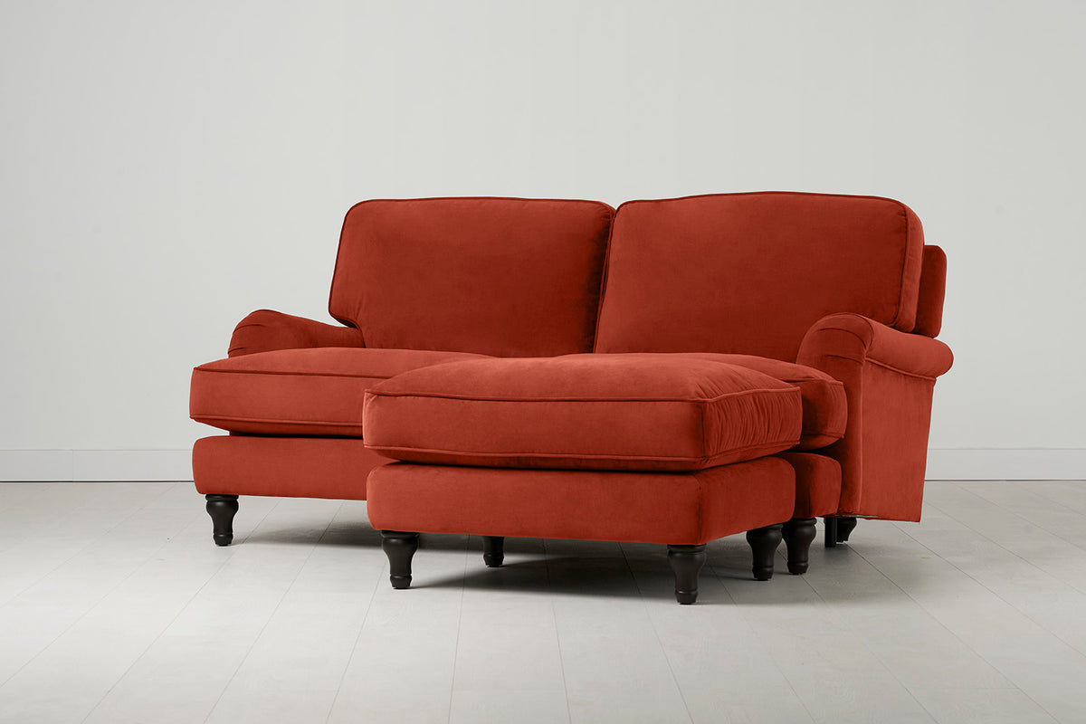 Model 15 2 Seater Sofa with Ottoman, Paprika