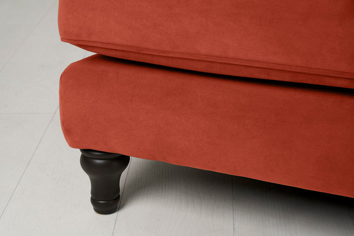 Model 15 2 Seater Sofa with Ottoman, Paprika