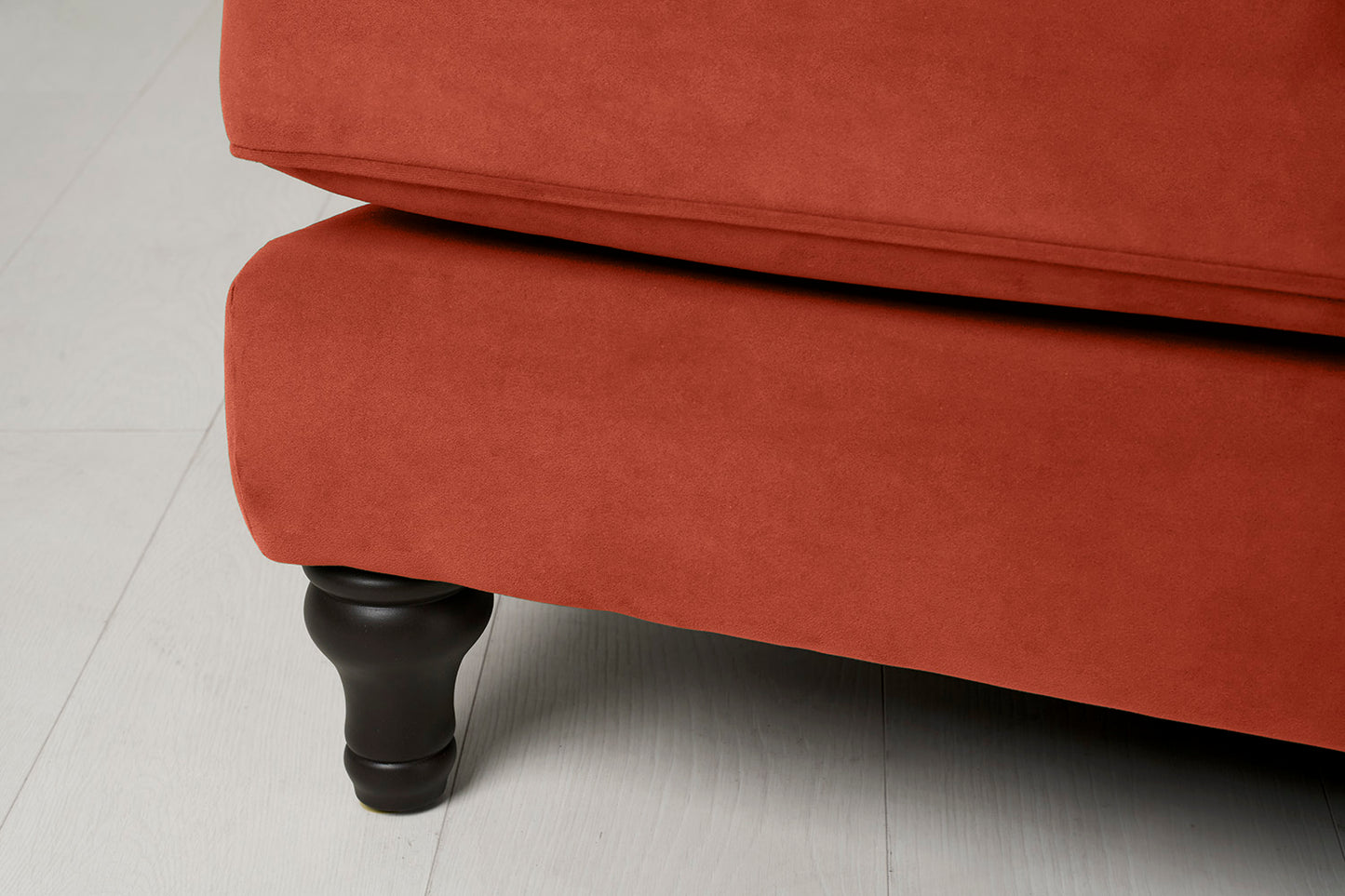 Model 15 2 Seater Sofa with Ottoman, Paprika