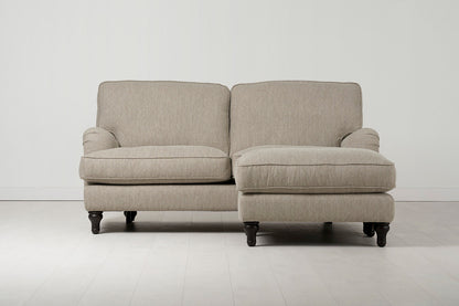 Ottoman in cream linen
