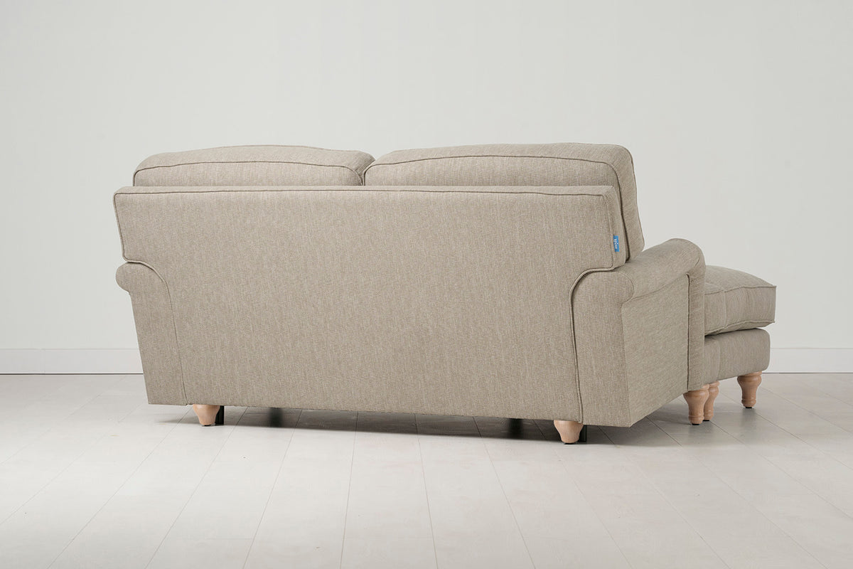 Model 15 2 Seater Sofa with Ottoman, Oak / Pumice
