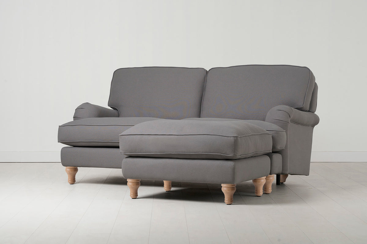 Model 15 2 Seater Sofa with Ottoman, Oak / Risso