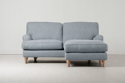Model 15 2 Seater Sofa with Ottoman, Oak / Seaglass