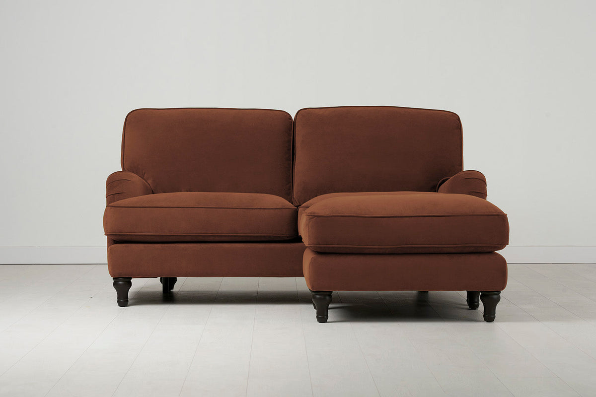 Ottoman in brown velvet