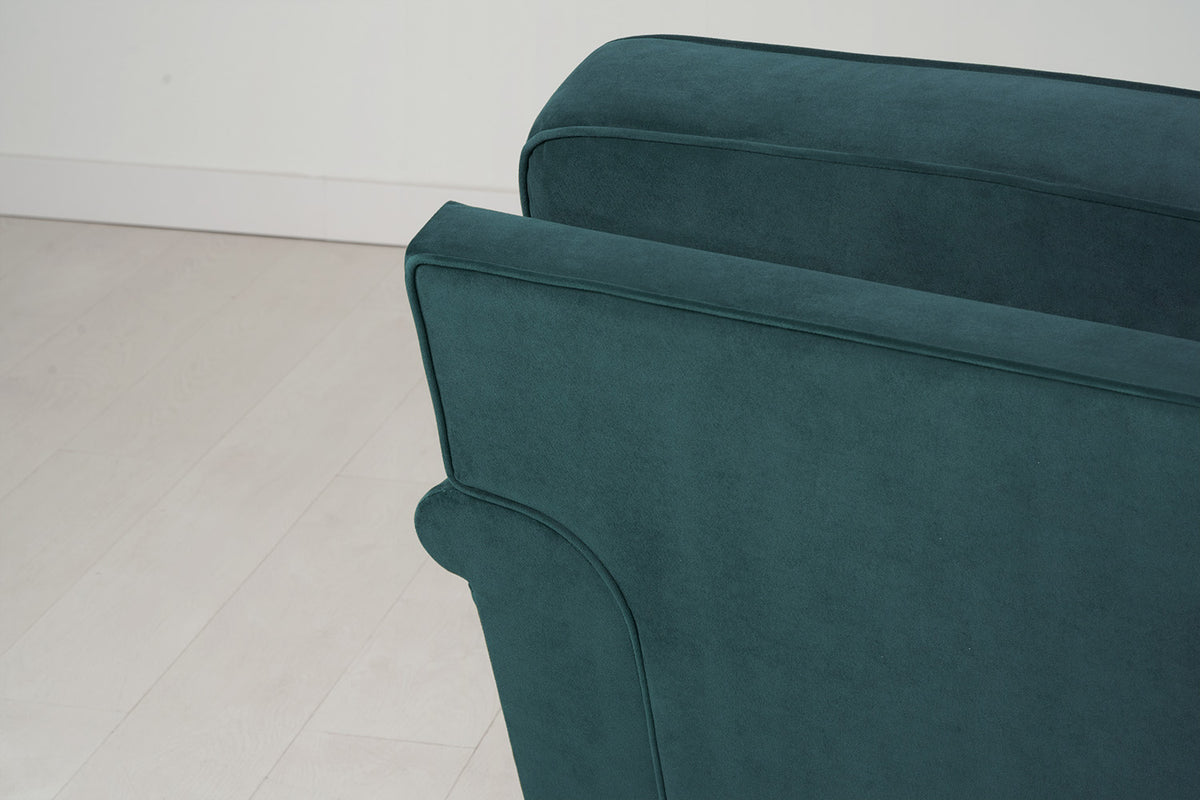 Model 15 2 Seater Sofa with Ottoman, Kingfisher