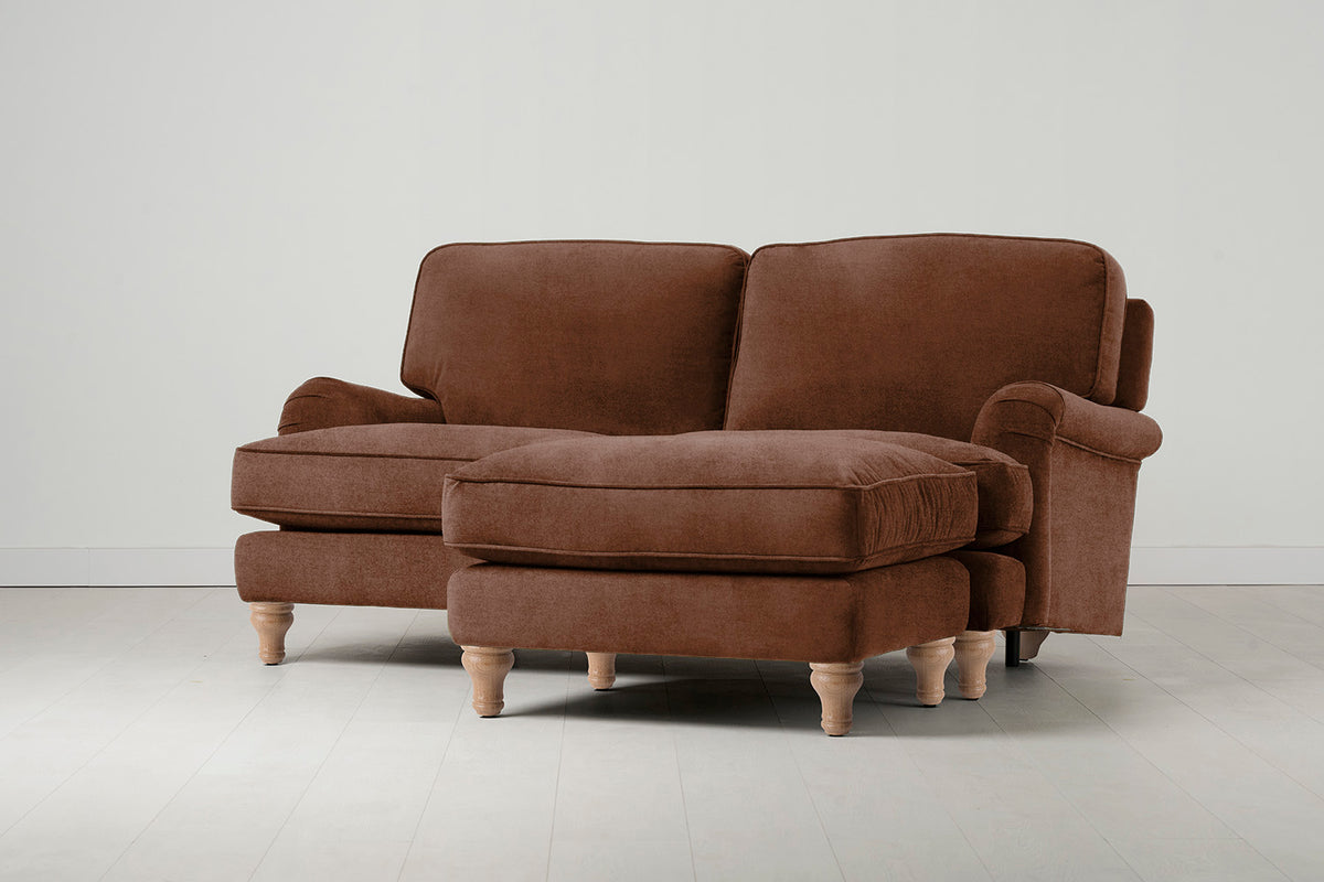 Model 15 2 Seater Sofa with Ottoman, Oak / Russet