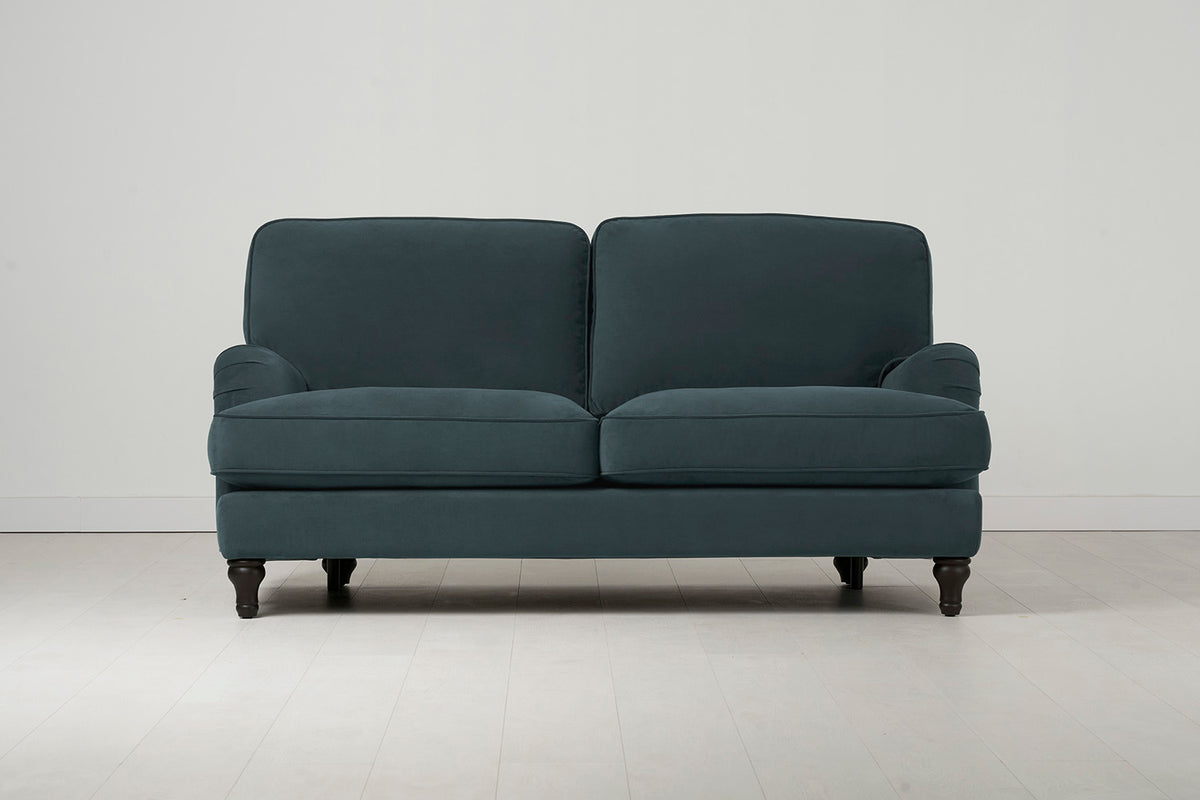 Model 15 2 Seater Sofa with Ottoman, Petrol