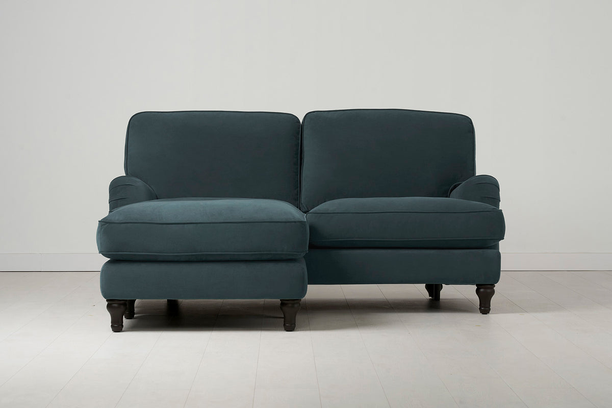 Model 15 2 Seater Sofa with Ottoman, Petrol