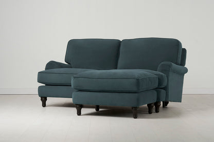 Model 15 2 Seater Sofa with Ottoman, Petrol