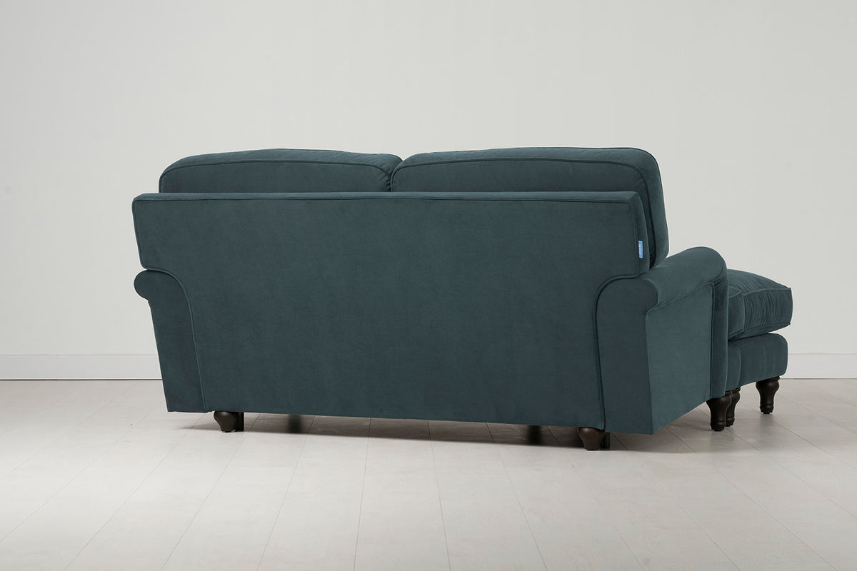 Model 15 2 Seater Sofa with Ottoman, Petrol