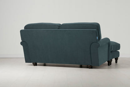Model 15 2 Seater Sofa with Ottoman, Petrol