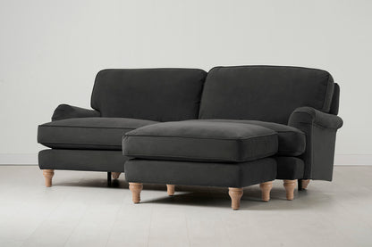 Model 15 3 Seater Sofa with Ottoman, Oak / Charcoal