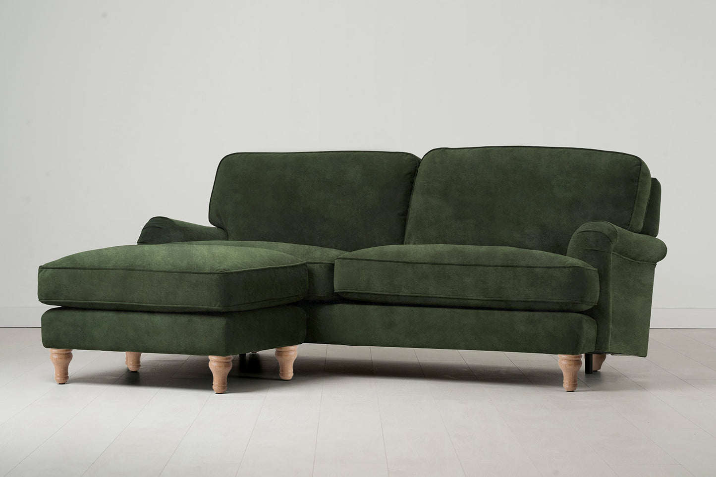 Model 15 3 Seater Sofa with Ottoman, Oak / Conifer