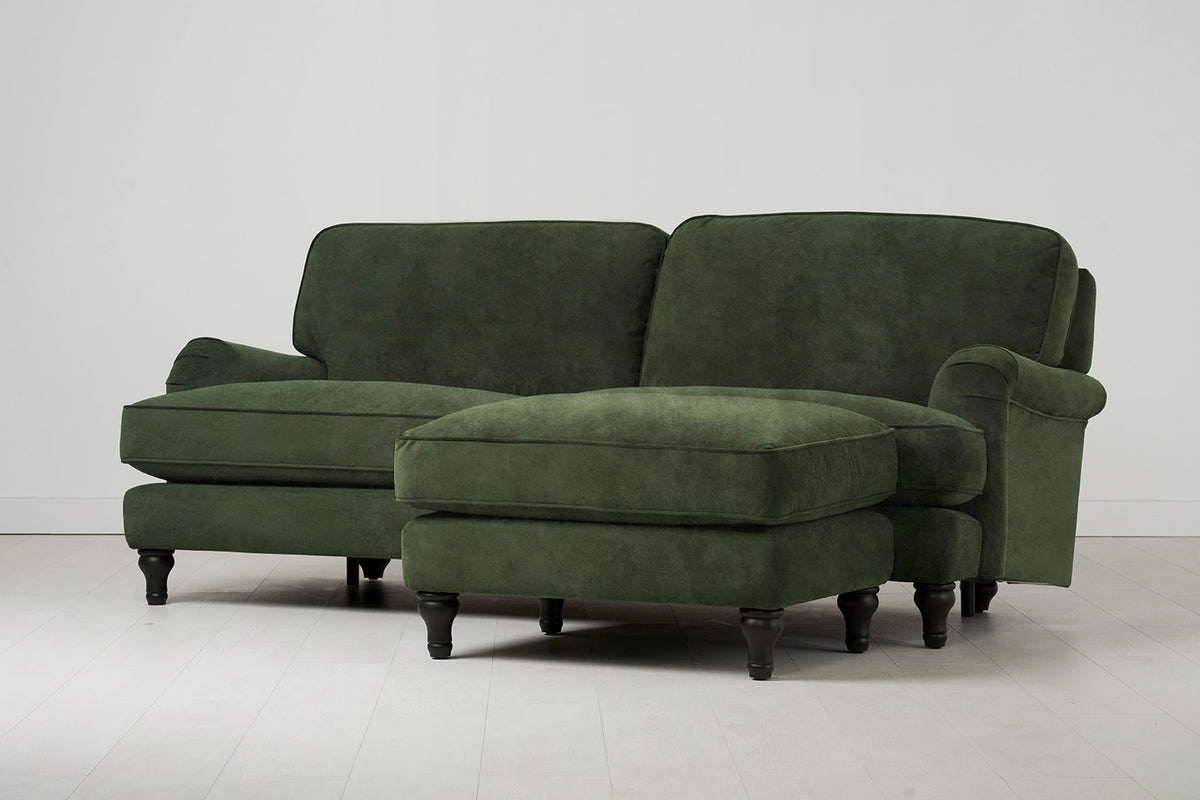 Model 15 3 Seater Sofa with Ottoman, Conifer