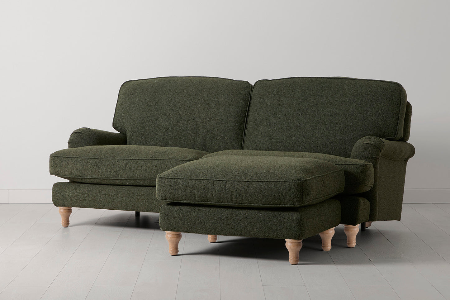 Model 15 3 Seater Sofa with Ottoman, Oak / Fern