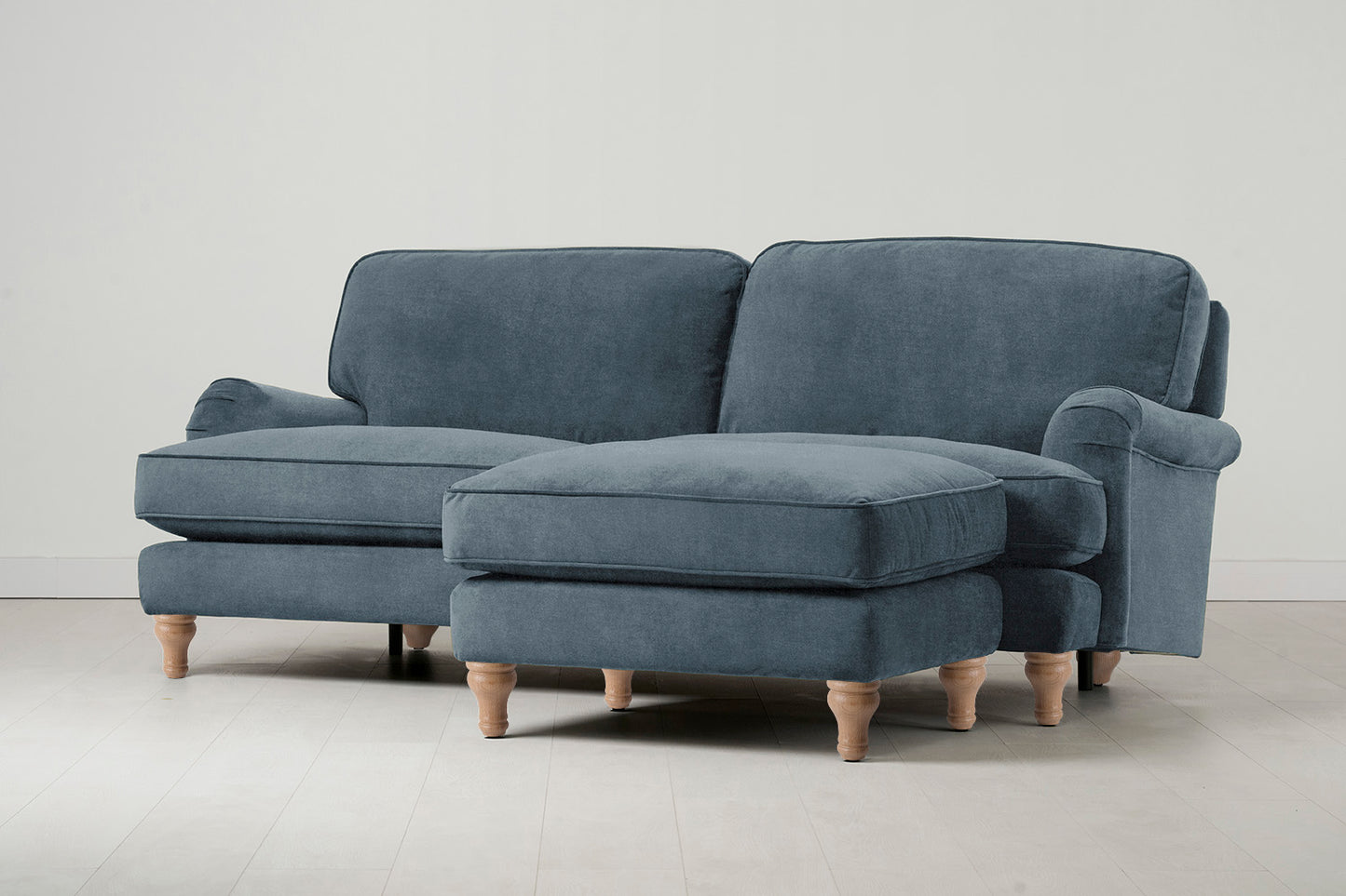 Model 15 3 Seater Sofa with Ottoman, Oak / Hydro