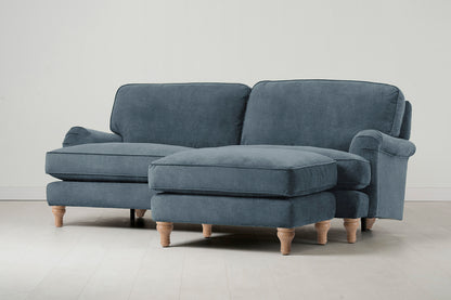 Model 15 3 Seater Sofa with Ottoman, Oak / Hydro