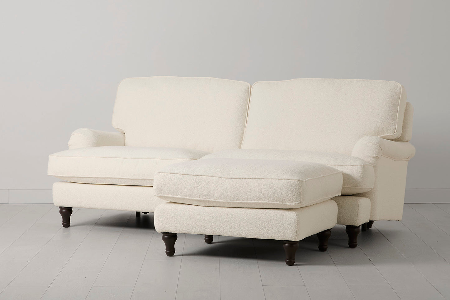 Model 15 3 Seater Sofa with Ottoman, Ivory