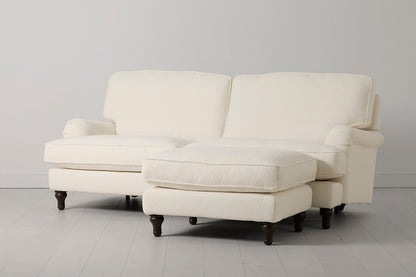 Model 15 3 Seater Sofa with Ottoman, Ivory