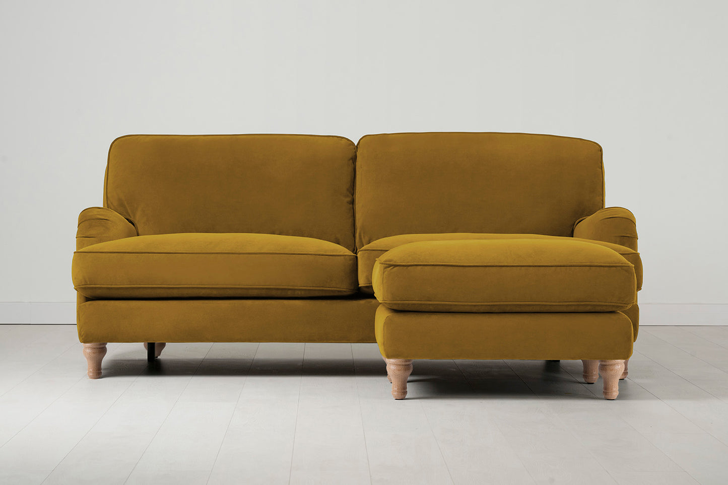 Model 15 3 Seater Sofa with Ottoman, Oak / Mustard