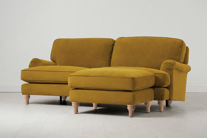 Model 15 3 Seater Sofa with Ottoman, Oak / Mustard