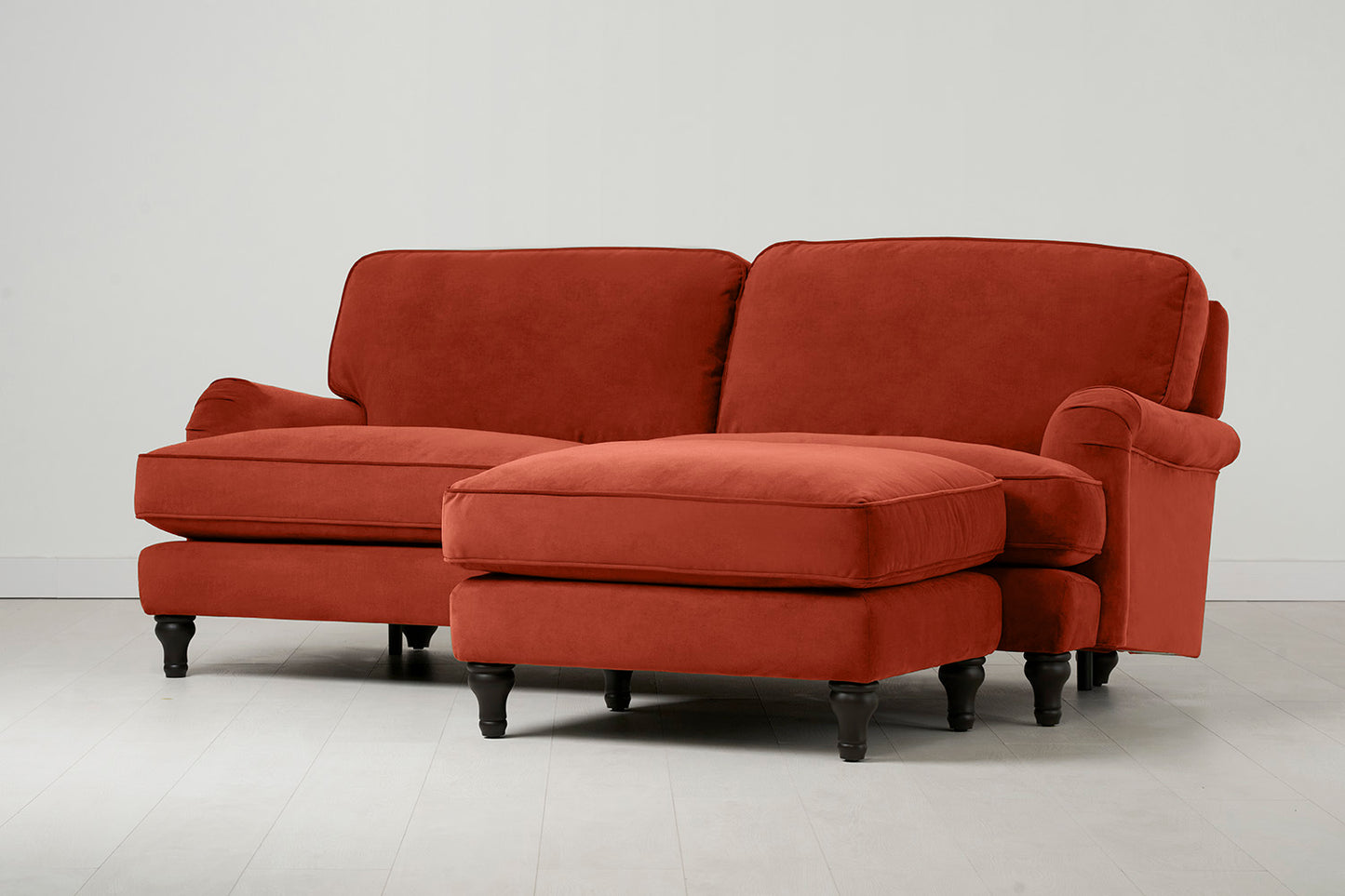 Model 15 3 Seater Sofa with Ottoman, Paprika
