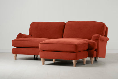 Model 15 3 Seater Sofa with Ottoman, Oak / Paprika