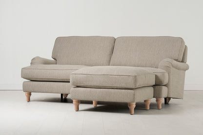 Model 15 3 Seater Sofa with Ottoman, Oak / Pumice