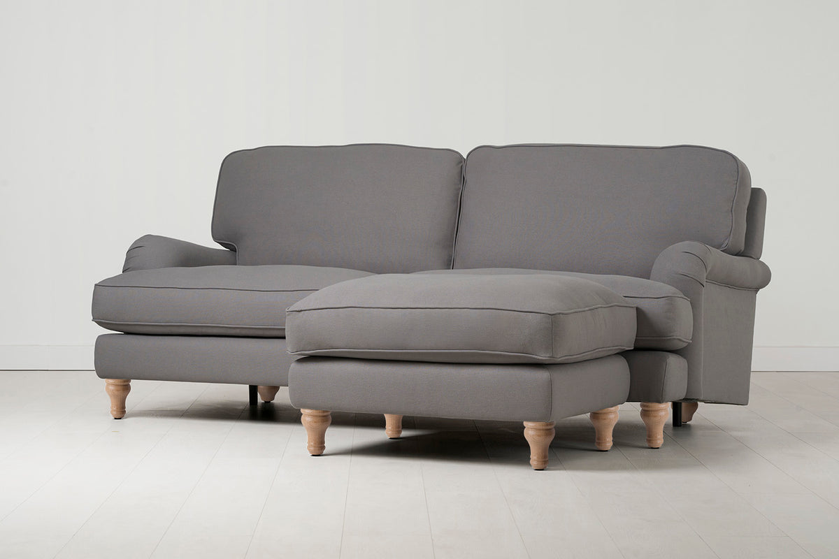 Model 15 3 Seater Sofa with Ottoman, Oak / Risso