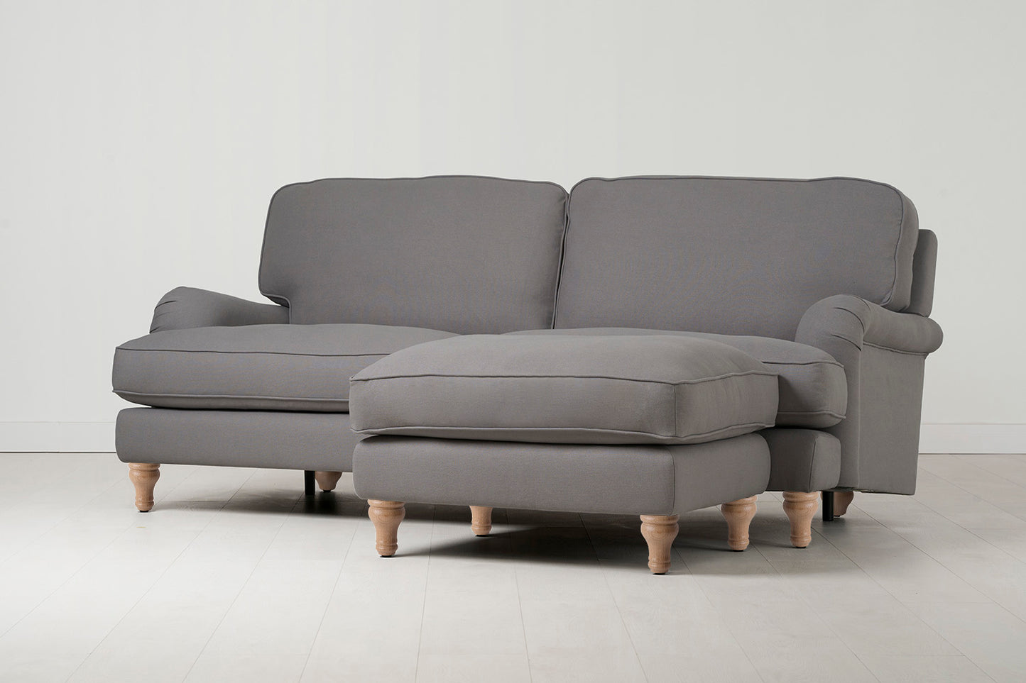 Model 15 3 Seater Sofa with Ottoman, Oak / Risso
